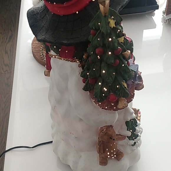 2002 Fibre Optic Lights Resin Tabletop 14.5 inches Snowman with Power Supply - Picture 3 of 12